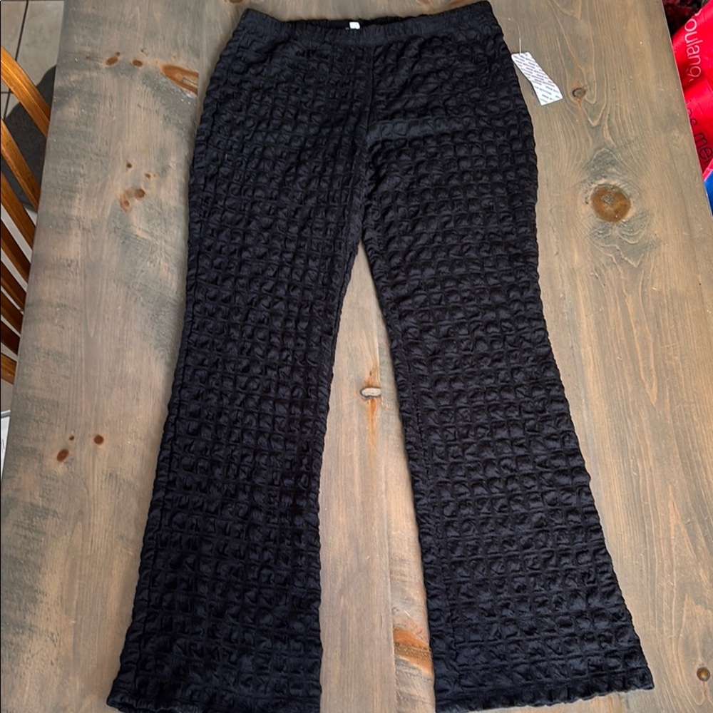 Urban Outfitters Flare Black Textured Pants. Brand new never worn